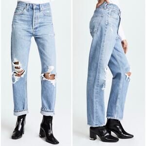 Agolde 90s Mid Rise Loose Fit Womens Jeans in Fallout Light Wash Size 23 Revolve